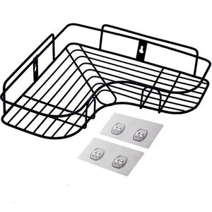 Étagère murale triangulaire en fer durable non perforée pour salle de bain, toilettes, douche, lavabo et rangement d'accessoires - Product Image 4