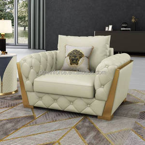 Canapés de salon haut de gamme d'intérieur en <span class=keywords><strong>lin</strong></span> de velours de Turquie meubles de salon canapé <span class=keywords><strong>Chesterfield</strong></span> de luxe avec chaise à pieds dorés canapés - Product Image 5
