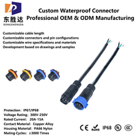 Conector Industrial Impermeable M20, Cable a Cable, IP67, Aleación de Cobre, PA66, Nylon, Alta Hermeticidad, Conector de Cable de Alta Potencia