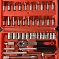 Jeu de clés à douilles professionnel de 46 pièces, outils à main, jeu de clés à cliquet combinées, boîte à outils pour voiture, clés pour mécaniciens