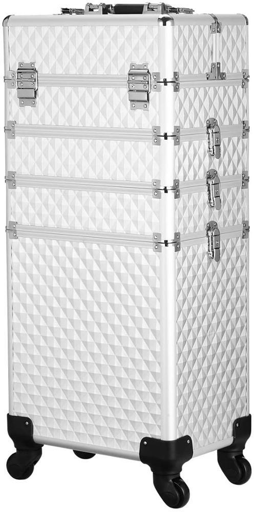 4 in 1 silver color makeup trolley case