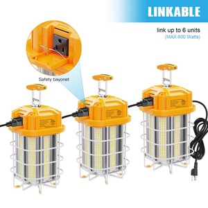 Lampe de travail portable avec cordon de 10 pieds, projecteur étanche pour garage, atelier, chantier, éclairage intérieur et extérieur - Product Image 6