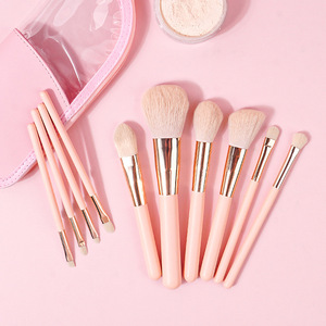 Set de 10 Brochas de Maquillaje Rosadas, Pelo Sintético para Rostro, Corrector, Lápiz de Cejas, Brochas Portátiles para Sombras de Ojos, Venta al por Mayor - Product Image 3