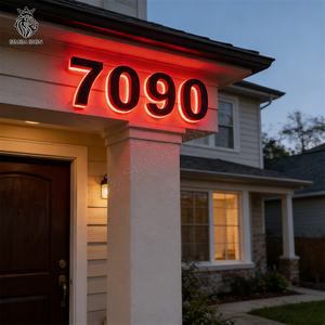 Simba <strong>Sign</strong> Wholesale High Quality 3D LED House Address Number Signs Backlit Metal Acrylic Halo Lit Street <strong>Sign</strong> Numbers Letters - Product Image 6