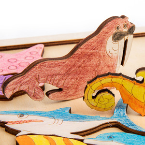 Crayons de couleur créatifs pour enfants, pour la petite enfance, avec motifs animaux, pour le dessin et les puzzles, idéaux pour l'éveil transfrontalier et le développement cérébral des tout-petits. - Product Image 2