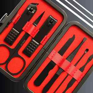 IStapromo Gifts 7 in 1 Manicure Set <b>Nail</b> Clipper Set Stainless Steel <b>Nail</b> <b>Kit</b> Manicure <b>Kit</b> Pedicure <b>Kit</b> in Black - Product Image 2