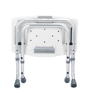 Chaise de douche pliable en alliage d'aluminium, 50x38x10cm, siège antidérapant blanc pour personnes âgées et femmes enceintes - Product Image 3