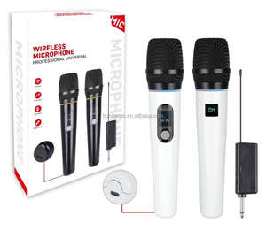 Micrófono Inalámbrico Doble de Mano con Pantalla LED RGB, Altavoz para Exteriores y Máquina de Karaoke, Boomboxes AUX, <span class=keywords><strong>Precio</strong></span> de Fábrica - Product Image 4