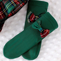 Nouvel arrivage : Ensemble de Noël doux pour bébé, robe barboteuse en coton à manches longues avec nœud, bandeau et chaussettes, collection automne/hiver