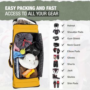 Muestra Gratuita, Mochila Deportiva Multifuncional Personalizada para Lacrosse, Bolsa de Hockey sobre Césped, Bolsa de Lacrosse Impermeable con Ruedas - Product Image 5