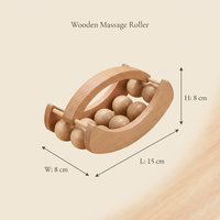 Masseur à rouleaux multi-balles en bois naturel, outil de relaxation corporelle et de soins personnels, appareil de massage manuel à roulement