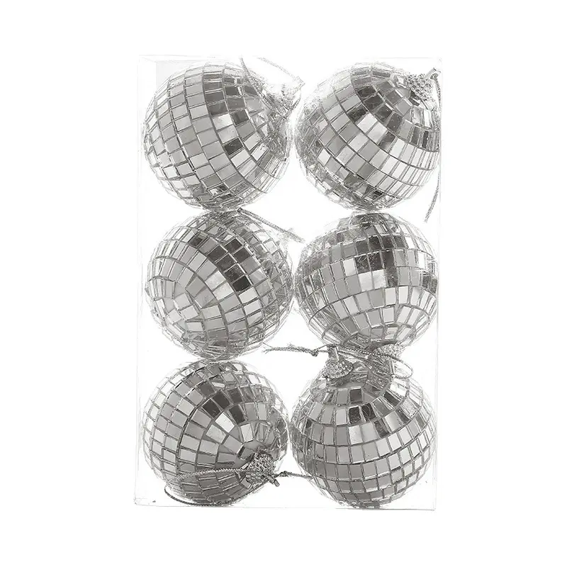 2 - 80cm Ins Mirror Disco Balls, Silver Disco Cake Decoration Bright Reflective Mirror Christmas Balls for birthday party
