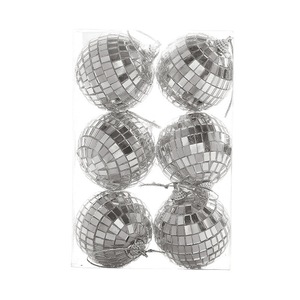생일 파티를 위한 밝은 사려깊은 거울 크리스마스 공 2 - 80cm Ins 거울 디스코 공, 은 디스코 케이크 훈장 - Product Image 2