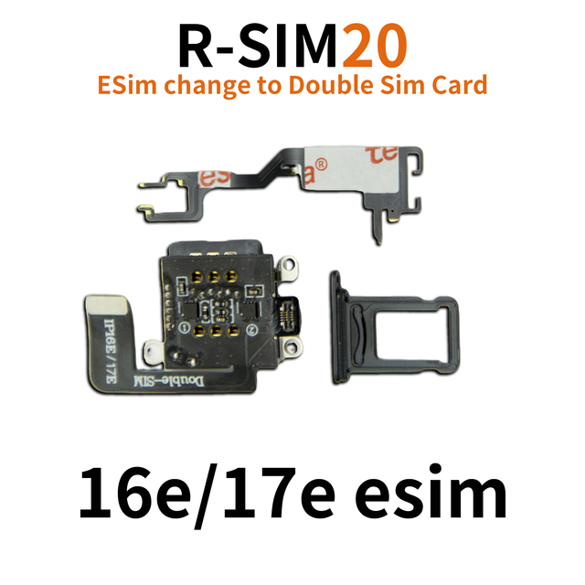 RSIM 20 16e/17e Esim for 15 Esim Card Slot Adapter for 12/13p/14pm/15Pro/16pro/17pm Single Card to Dual Card ESIM
