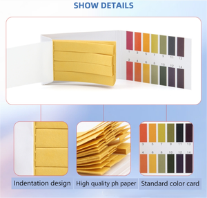 Tiras de prueba de pH universales, papel de prueba de pH para <span class=keywords><strong>agua</strong></span>/<span class=keywords><strong>jabón</strong></span>/pruebas de suelo, etc. - Product Image 2
