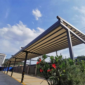 Electric Bioclimatic Luxury Aluminum Alloy &amp; PVC <strong>Retractable</strong> <strong>Roof</strong> Pergola <strong>Gazebo</strong> with Remote Control Rainproof Customizable Size - Product Image 2