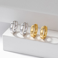 Boucles d'oreilles Huggie Mylove personnalisées en argent sterling 925 plaqué or avec zircone cubique, série étoile, pour femme, luxueuses