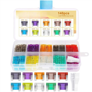 Riseuvo – ensemble de fusibles à lame à profil bas, 140 pièces, fusibles automobiles avec clips 2APM à 35APM, codés par couleur pour une identification facile - Product Image 1