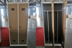 Armoire de classement en acier moderne pour bureau avec 2 portes vitrées, 2 niveaux réglables, ignifuge et étanche, pour rangement de cuisine - Product Image 6