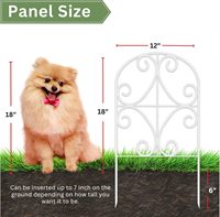Panneaux de clôture de jardin décoratifs en métal, résistants à la rouille, barrière anti-animaux/chiens/animaux domestiques avec bordure pour jardin et parterre de fleurs