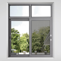 Puertas y Ventanas Corredizas Horizontales de Aluminio de Lujo Modernas, Doble Acristalamiento, Aislamiento Térmico, Acero Inoxidable, Uso Exterior