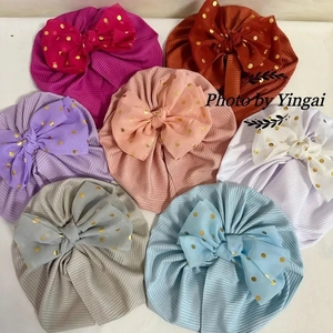 <b>Baby</b> Solid Color Beanie Lovely Bowknot Turban Headwrap Infant Toddler Soft Cotton <b>Headbands</b> - Product Image 4