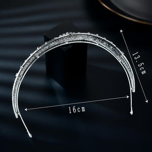 奢华锆石新娘头饰皇冠婚礼舞会周年发带珠宝女镀银 - Product Image 4