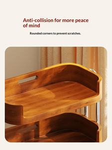 <span class=keywords><strong>Table</strong></span> basse en bois mobile de nouveau type, salon, chariot de rangement à trois niveaux, luxe léger, <span class=keywords><strong>esthétique</strong></span> élevée - Product Image 4