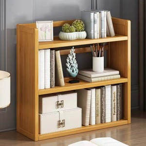 Modern Minimalist Bamboo Bookshelf 3 Tier Standing Storage Rack For Living Room <b>Desktop</b> Organizing <b>Shelf</b> - Product Image 1