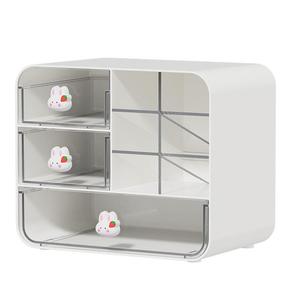 Boîte de rangement de bureau transparente à <span class=keywords><strong>3</strong></span> niveaux pour chambre à coucher, mini tiroir mignon, boîte de rangement en plastique durable, armoire de rangement en plastique - Product Image 3