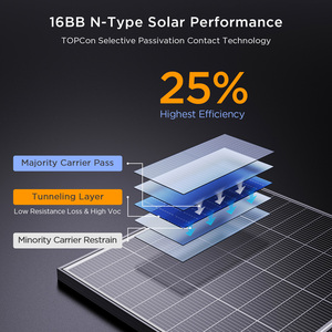 <span class=keywords><strong>Panneau</strong></span> solaire bifacial N-Type Callsun 200W 182mm, cellules haute performance 16BB, efficacité 25%, double face, pour toiture résidentielle - Product Image 3