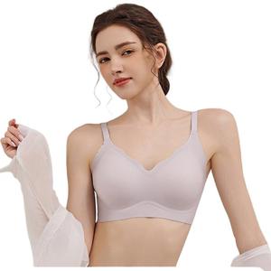 Soutien doux pour femmes sous-vêtements de levage sans couture pour printemps été petit <span class=keywords><strong>sein</strong></span> sans anneau en acier <span class=keywords><strong>nu</strong></span> peau Invisible soutien-gorge Logo tasse - Product Image 2