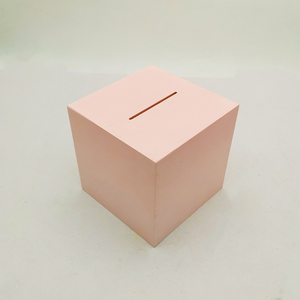 Caja Decorativa Personalizada de Color Rosa con Marco de Madera, Hucha de Madera Natural, Mini Huchas de Madera - Product Image 3