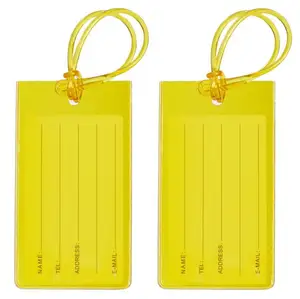 Étiquettes à bagages en PVC souple transparent simple avec logo personnalisé Étiquette à bagages en PVC