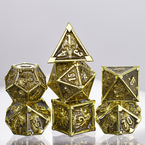 Juego de dados de Metal Cesulhu D6 Polyhedron 7-Element D20, cubo tallado personalizado, juego de mesa de 16mm, Ungeons Ragons para correr en grupo - Product Image 4
