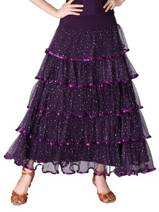 Nueva Falda Larga Elegante con Lentejuelas para Baile <span class=keywords><strong>de</strong></span> Salón, Falda <span class=keywords><strong>de</strong></span> Baile Latino, Salsa, <span class=keywords><strong>Tango</strong></span>, Flamenco, <span class=keywords><strong>Ropa</strong></span> <span class=keywords><strong>de</strong></span> Actuación - Product Image 2