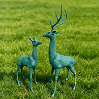 Statue de cerf en aluminium moulé rétro, sculpture de jardin, décoration intérieure, articles de décoration pour aménagement paysager, vente en gros