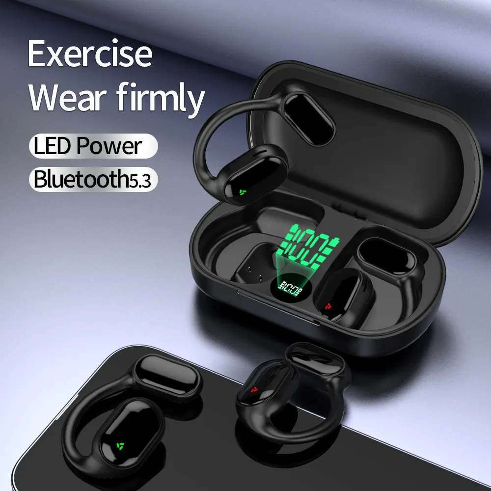 Kosteneffectieve Open Oor Sport Bt Oortelefoons Draadloze Waterdichte Oortelefoons Touch Control Bluetooth Headset Voor Iphone Xiaomi