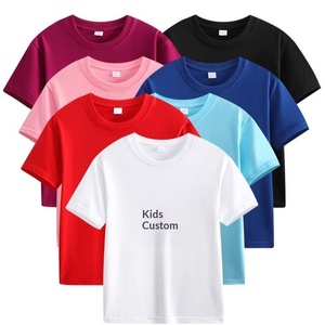 T-shirts d'été décontractés pour enfants 180g, manches courtes, garçon et fille, logo personnalisé, col rond, t-shirts en tricot uni - Product Image 2