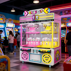 Máquina <span class=keywords><strong>de</strong></span> grúa <span class=keywords><strong>de</strong></span> garras para 2 jugadores, en inglés, <span class=keywords><strong>de</strong></span> metal y acrílico, operada con monedas, con luces intermitentes, para la oportunidad <span class=keywords><strong>de</strong></span> ganar emocionantes premios. - Product Image 1