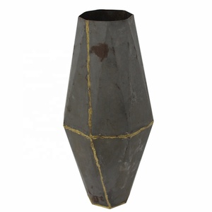 แจกันดอกไม้เหล็กแจกันดอกไม้สีธรรมชาติ,กระถางขนาดเล็กสำหรับตกแต่งโต๊ะและผนังบ้านแฮนด์เมดแบบสั่งทำ - Product Image 3