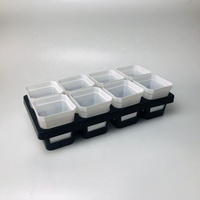 Support de pot de pépinière carré empilable solide à 8 cellules porte-pot en plastique
