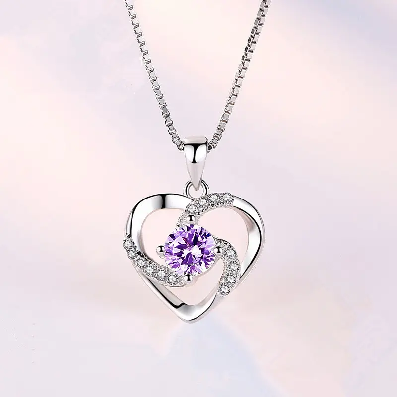Wholesale Fashion Love S925 Sterling Silver Rotary Heart Pendant Manufacturer Designer Luxury Necklace For Women