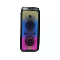 Micrófono Inalámbrico Portátil de 8 Pulgadas para Exteriores, Altavoz de Karaoke Compatible con APP, Iluminación LED RGB, Salida de 60 W, Batería de 3600 mAh, 5.0
