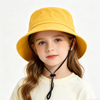 Sombrero de Pescador de Algodón Unisex para Niños, Ajustable, Transpirable, de Color Sólido, Tipo Bucket, para Padres e Hijos, para Bebés, Niños y Niñas, Sombrero para el Sol