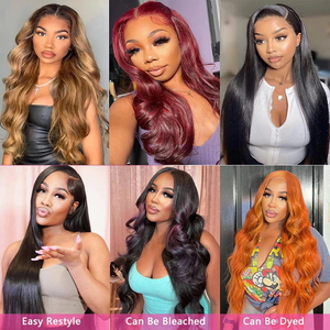 วิกผมบอดี้เวฟแบบลูกไม้ด้านหน้า 13x4 วิกผมบ๊อบสั้น ความหนาแน่น 200% ลูกไม้โปร่งใส 4*4 วิกผมบราซิลเลียนเวอร์จิ้นแท้สำหรับผู้หญิง - Product Image 6