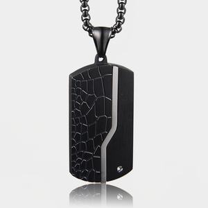 Collier d'étiquette de chien <span class=keywords><strong>militaire</strong></span> pour hommes <span class=keywords><strong>pendentif</strong></span> en acier inoxydable Vintage avec chaîne cadeau de Style armée pour petit ami bijoux gravables - Product Image 6
