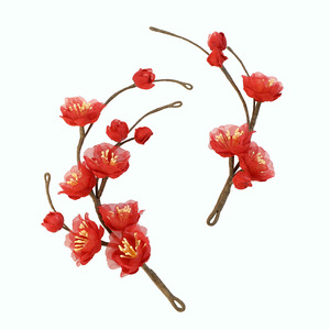 Nouvelle conception originale, faite à la main, coiffe Hanfu de style ancien, épingle à cheveux en fleur de prunier tridimensionnelle et exquise, douce, pour cheveux. - Product Image 2