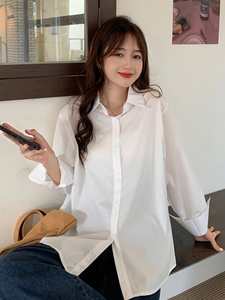 Uniform Women <strong>Shirts</strong> Long Sleeve 2025 New Loose Student <strong>White</strong> <strong>Shirt</strong> Bottoming Top Business Wear Fashion Blank <strong>Shirt</strong> - Product Image 2