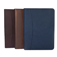 Carpeta de Negocios Multifuncional Azul Personalizada A4, de Cuero PU, con Doble Compartimento, Tablero de Escritura y Bolsillo con Cremallera
